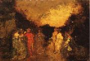 Adolphe-Joseph Monticelli Twilight Promenade in a Park oil painting picture wholesale